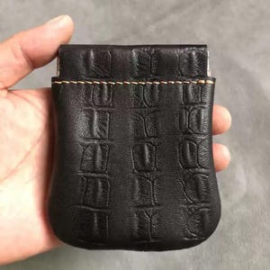 Handmade Snap Close Coin Purse, Genuine Leather Coin Wallet, Leather Coin Holder, Leather Pocket for Small Key