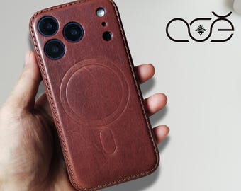 Fait main en cuir de vachette de qualité supérieure pour iPhone 17/iPhone 16/iPhone 15/iPhone 14/iPhone 13, gravure personnalisée pour iPhone en cuir