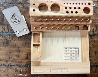 thumbnail interactive-video image 1 of Raprance Wooden Fly Tying Tool Caddy - Desktop Organizer & Storage Rack For Fly Fishing Tiers 1 of 3