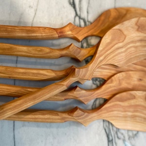 Handmade Cherry Wood Cooking Spatula Right Handed