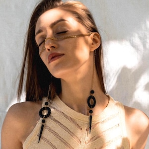 Gothic Witch Face Chain, Black face mask, Alternative Festival Face Chain, Dark Rave Nose Jewelry, Fantasy Statement Face Accessory
