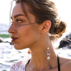 Silver face chain Coachella face mask jewelry Head chain headpiece Festival boho jewelry Costume jewelry Burning Man Tulum festival costume