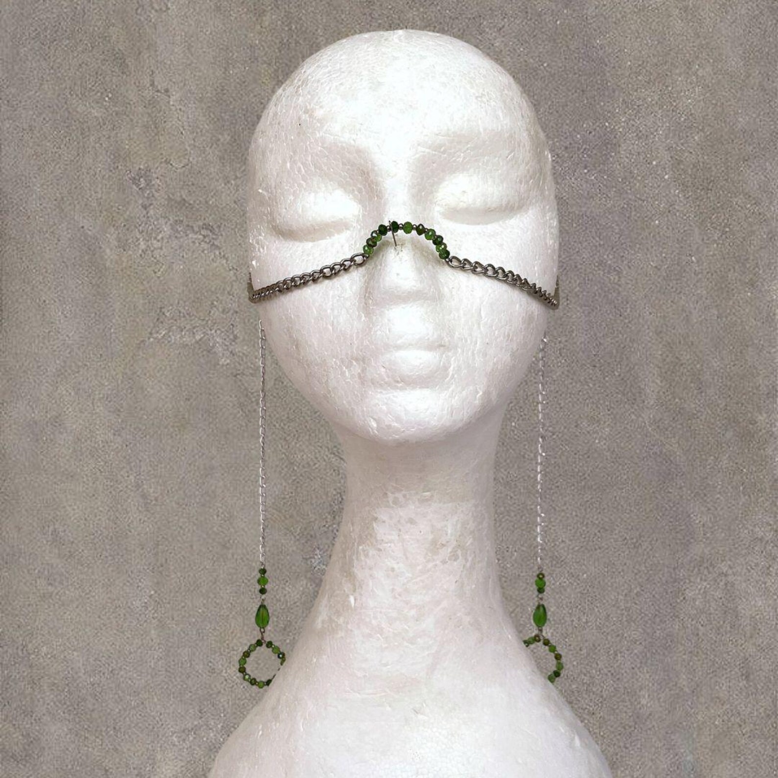 Crystal Silver Face Chain Unique Bohemian Face Jewelry Halloween Raves ...