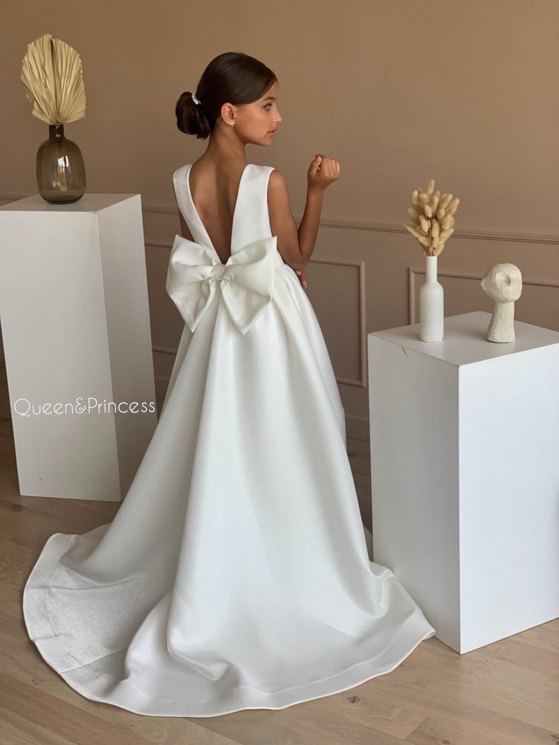 Flower Girl Dress Long Girl Dress Wedding Flower Girl Dress Etsy