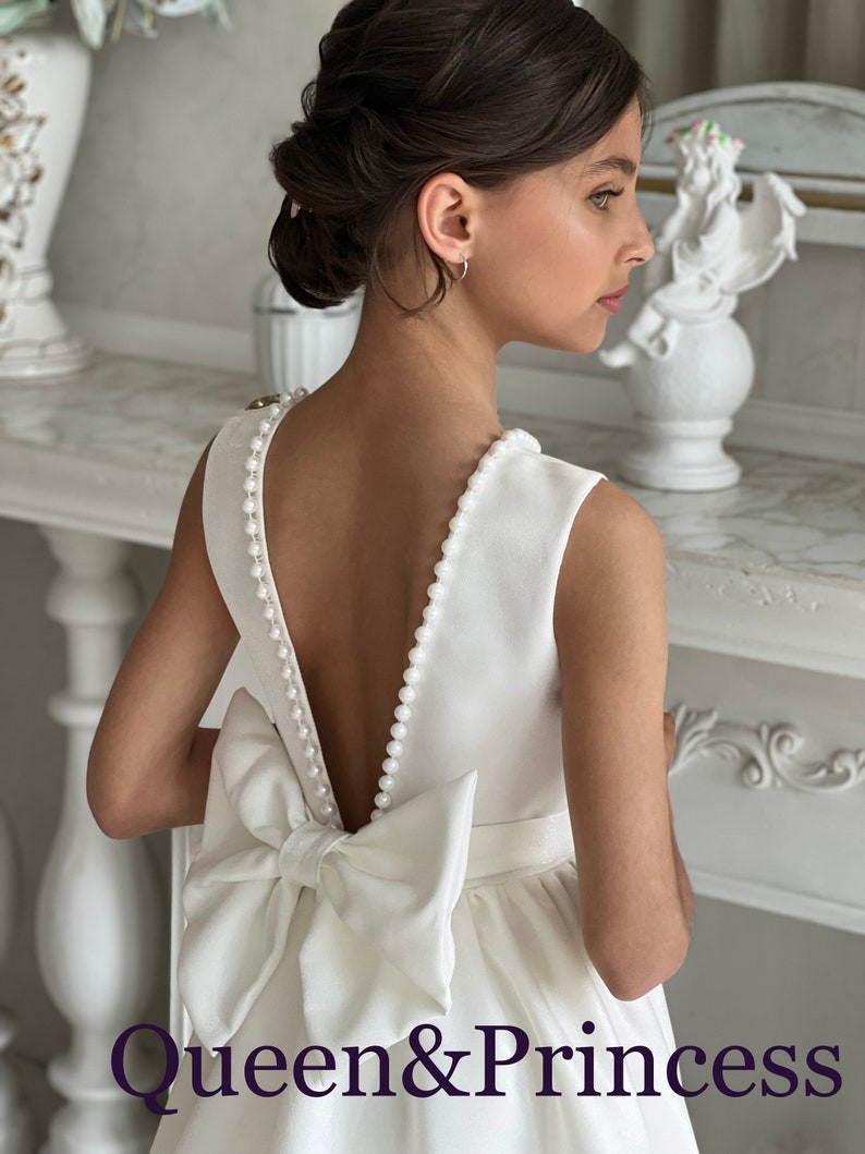 Satin Flower Girl Dress GACH273 main image 0