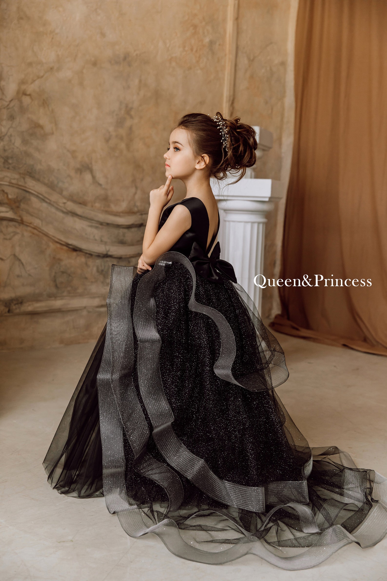 Flower Girl Dress Train Satin Girl Dresses Flower Girl Dress Etsy