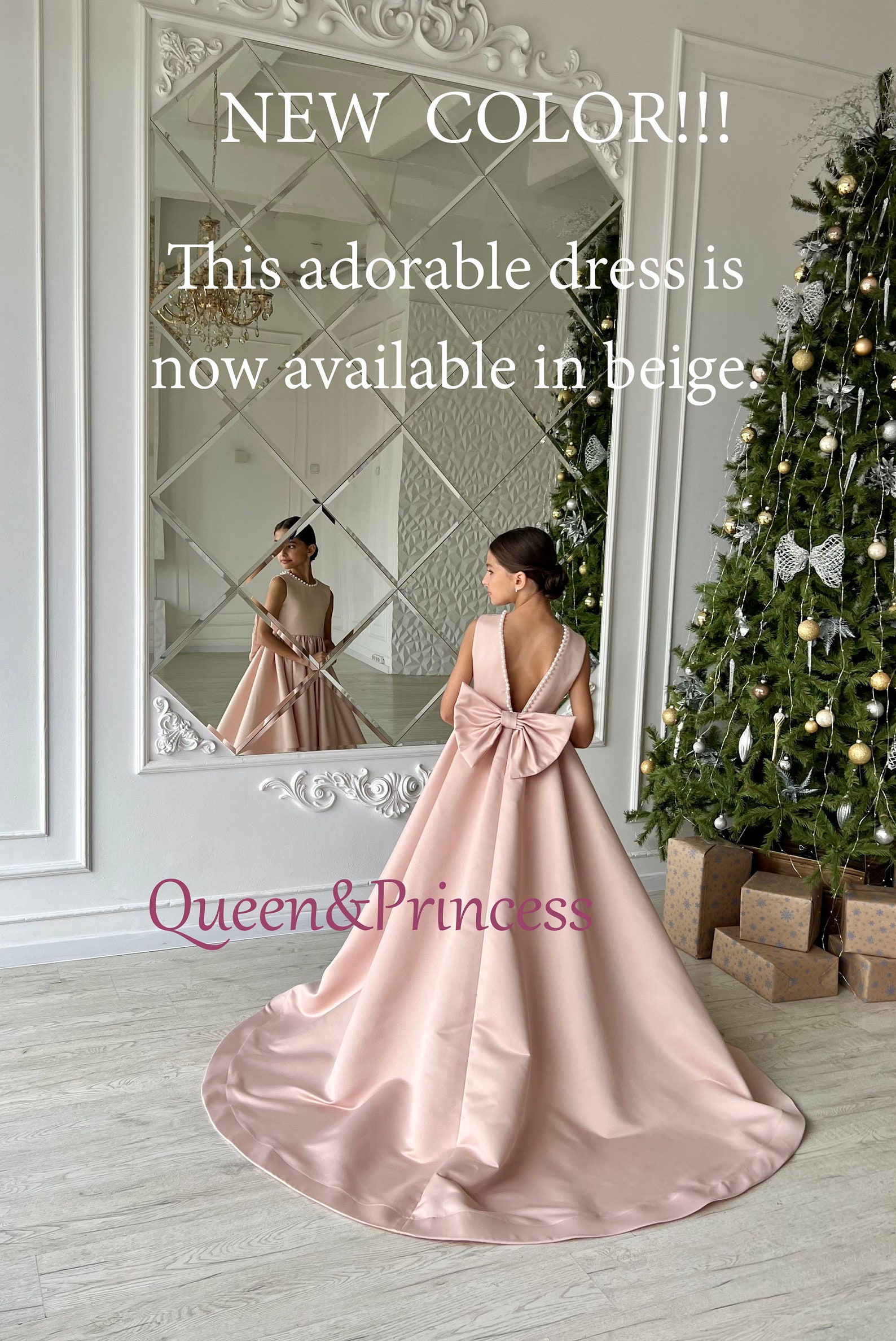 Graceful A-Line Satin Flower Girl Dress with Cap Sleeves & Ribbons