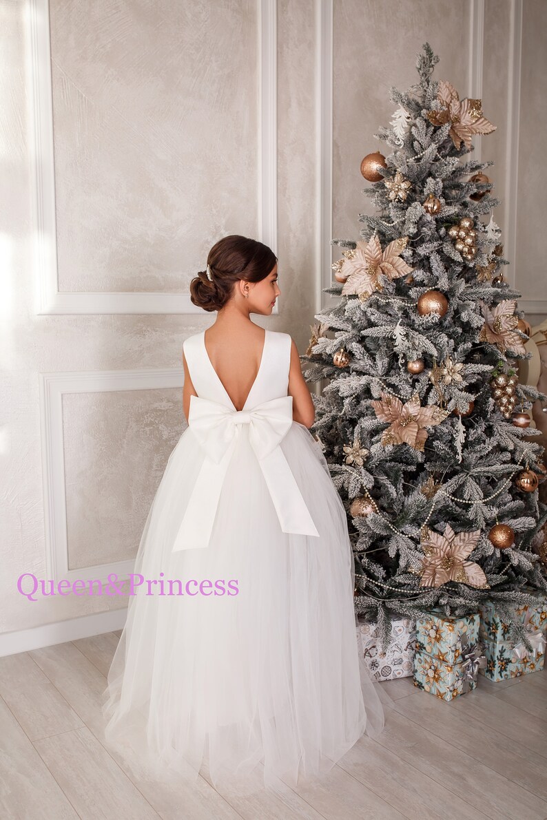 Dusty Rose Flower Girl Dress Tulle Flower Dress Satin Girl Etsy