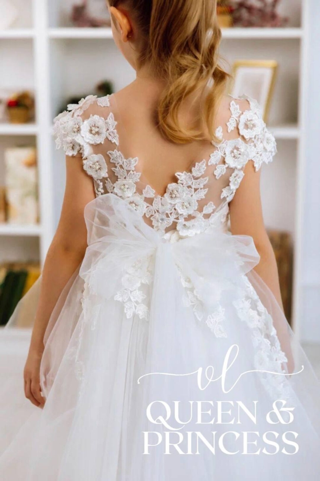 Floral Lace Toddler Flower Girl Dress Cap Sleeve Tulle Skirt Round Neck Wedding Communion Dresses