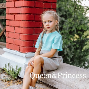 Linen girl dress, Blue linen dress, Organic kids dresses, Girl dresses, Girl casual dresses, Linen,  Girl simple dress, Natural linen dress