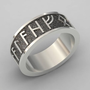 Men&#39;s Viking Elder Futhark Runes Ring