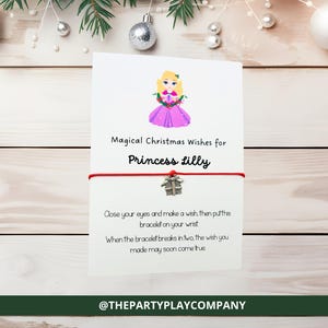 Personalisiertes Prinzessinnen Wunsch Armband - zauberhaftes festliches Geschenk für Mädchen
