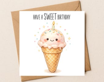 Claire Giles Sherbet Sundaes Welsh Penblwydd Hapus Cefnder/Cousin male Birthday card