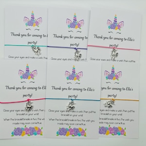 Personalisierte Einhorn Wunsch Armbänder: Kinder Gastgeschenke, 6er Set