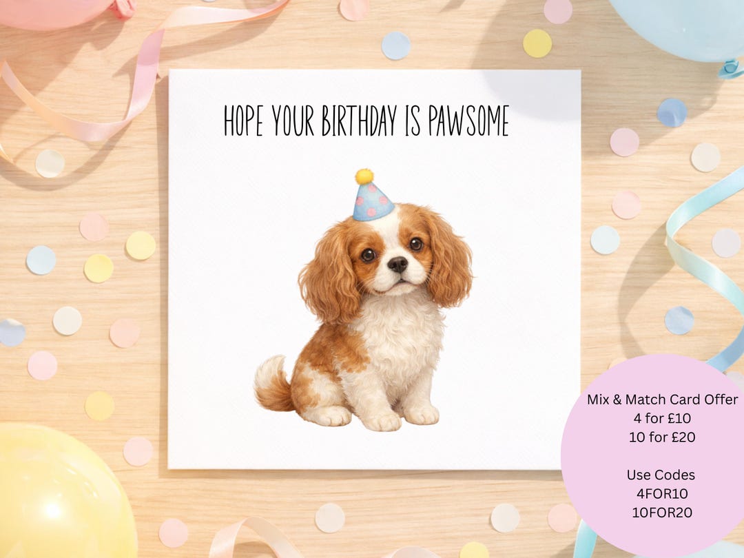 Funny Dog Birthday Card – Hope Your Birthday is Pawsome – Cute Puppy ...