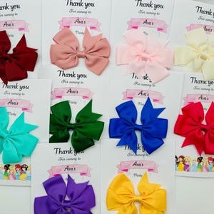 Princess Hair Bow Party Favors: Ribbon Bows, Set of 10
