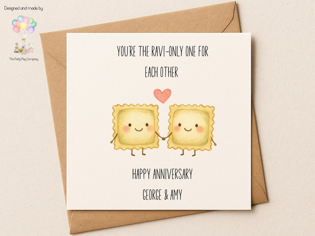 Funny Ravioli Anniversary Card – Personalized Food Pun - Etsy