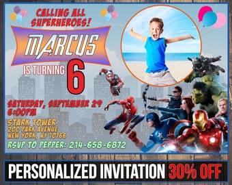 Avengers Invitation Etsy France