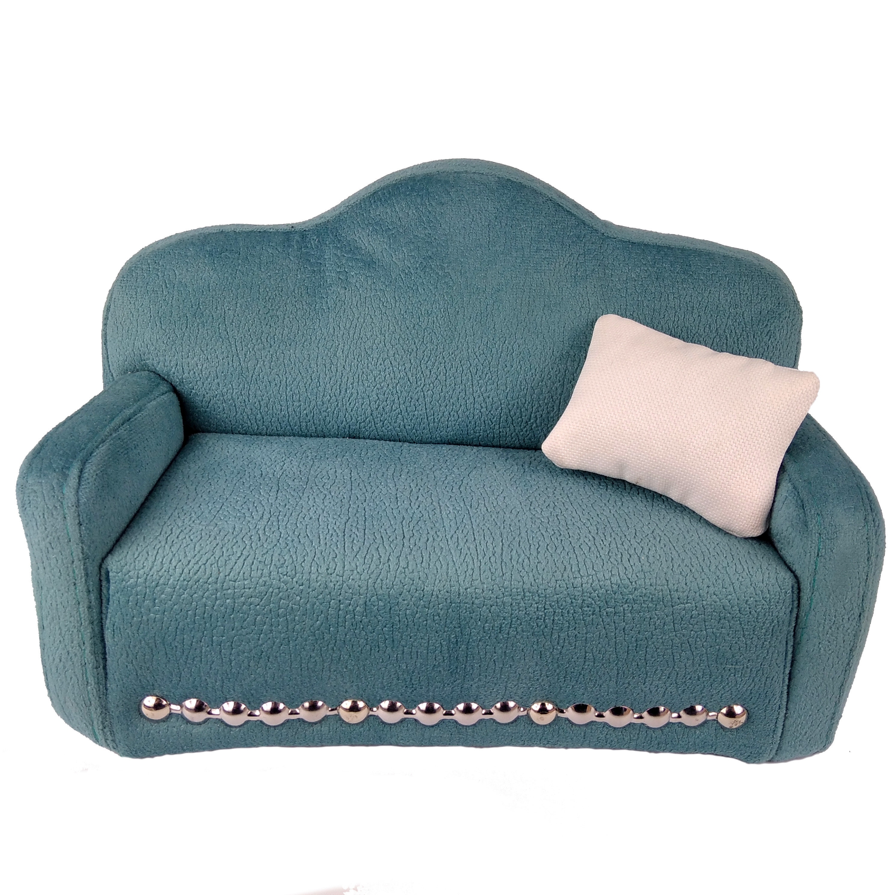 Harilla Puppenhaus Möbel Set - 3-teiliges Sofa In Blau, Maßstab 1:30 Für Puppenhäuser