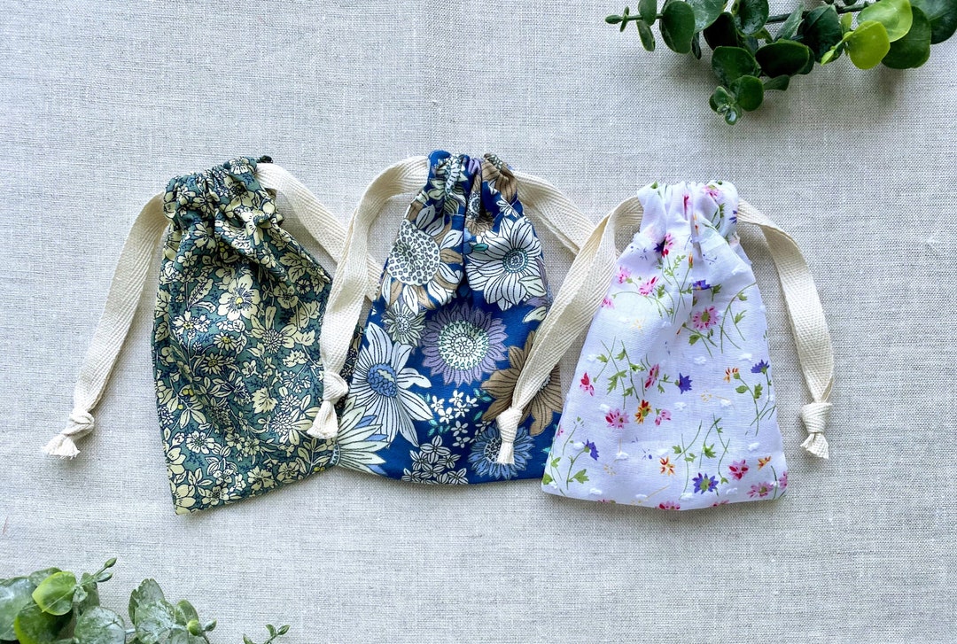Small Reusable Drawstring Gift Bags / Floral Jewellery Gift Etsy