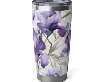Gift for Her | Gift for Mom | Floral Tumbler | Custom Tumbler | Tumbler Gift | Birthday Gift | Botanical = Flora Iris 1 20oz Tumbler