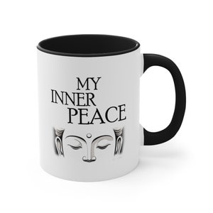 Pace interiore - Tazza di design da 11 once / Tazza regalo / Tazza da meditazione / Tazza per lei / Regalo per lei / Compleanno / Natale