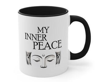 Inner Peace - Designer Mug 11oz | Gift Mug | Meditation Mug | Mug for Her | Gift for Her | Birthday | Christmas