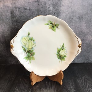 Vintage Roslyn Fine Bone China Cake Plate - Harry Wheatcroft Authentic Roses Virgo Pattern