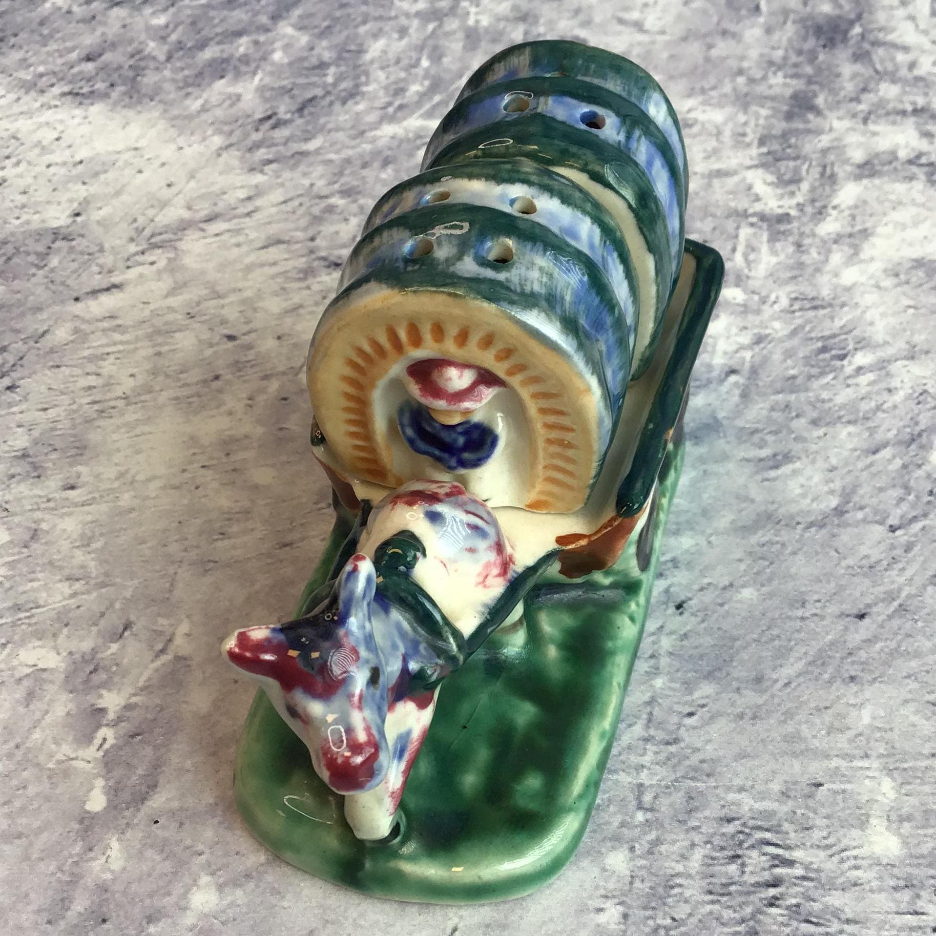 焼物根付　仔犬 Vintage Japan Made Ceramic Donkey / Horse and Covered
