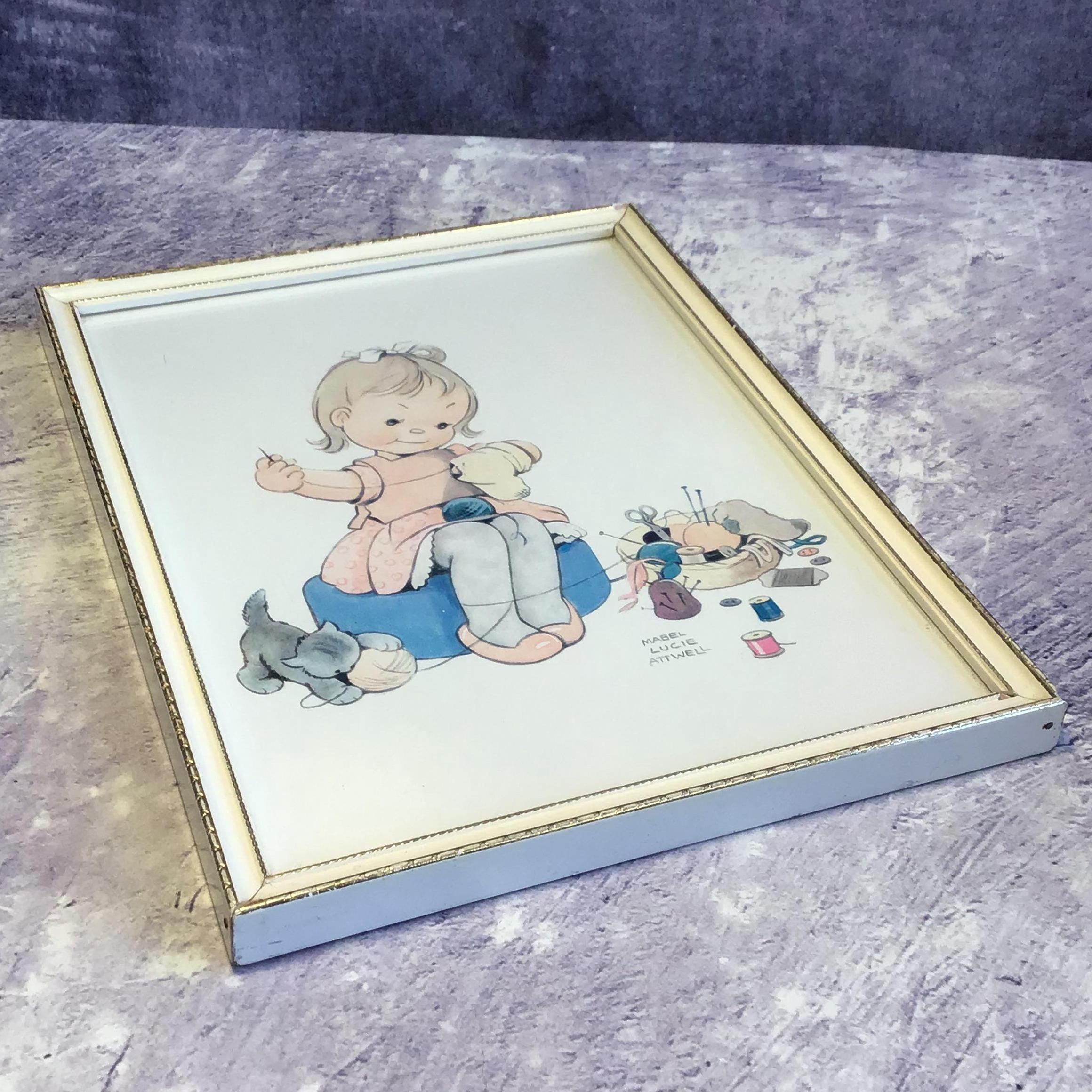 Vintage Mabel Lucie Attwell Signed and Framed Print of