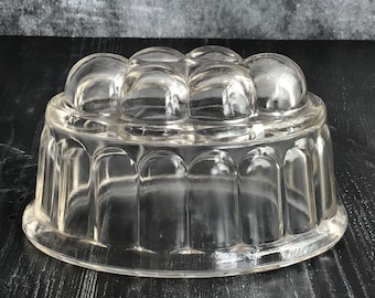 Vintage Traditional Half Pint Oval Glass Jelly or Blancmange Mould, Vintage Pyrex Pudding Bowl, Vintage Kitchenalia