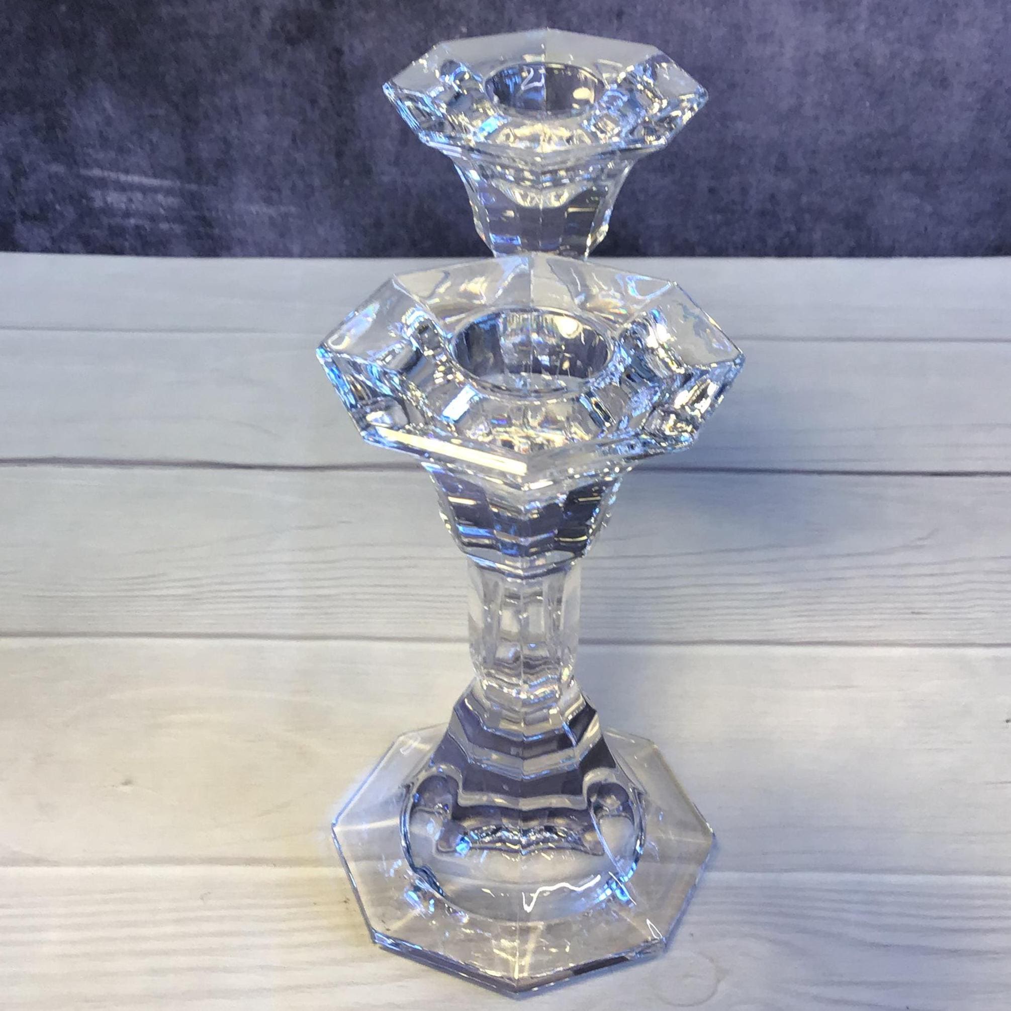 Vintage Villeroy and Boch Lead Crystal Two Arm Verdi Candlestick