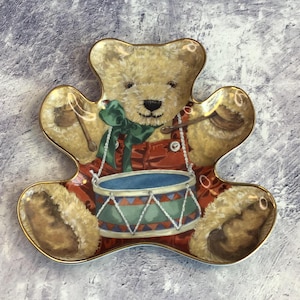 Vintage Limited Edition Fine Porcelain Franklin Mint Collectable Teddy Bear Plate ‘The Little Drummer Bear’ Signed by Artist Sarah Bengry