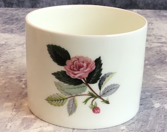 Açucareiro aberto vintage Wedgwood Bone China Hathaway Rose, pote de bugigangas, copo