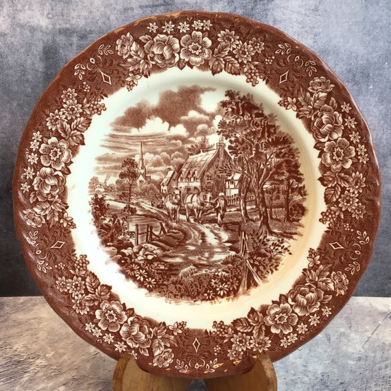 ヴィンテージ スターバースト ディナー プレート セット6 Vintage Salad Plates Set: Sigma Japan Ceramic Floral