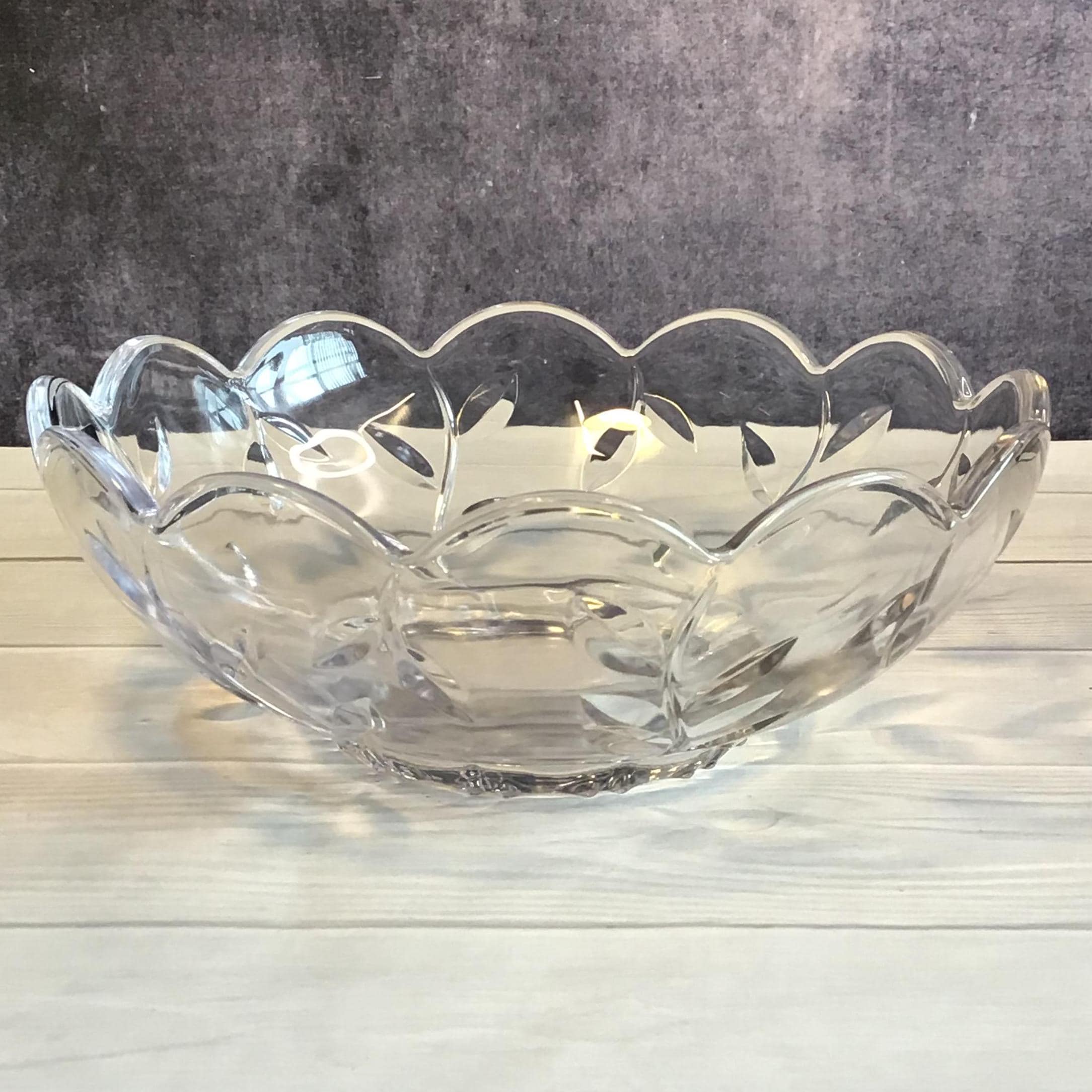 Bol à Fruits En Cristal Vintage – Années 1950 – Pied Haut – Transparent – État Neuf