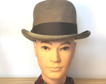 Vintage Wool Felt Fedora | Taupe Mushroom Brown | Made in USA Size Small s-l400.jpg main image 2
