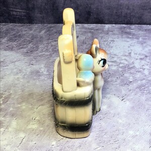Vintage Mid Century Bambi Deer and Bluebird Ceramic Kitsch Planter
