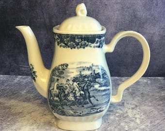 30s China blue coffee pot, teapot, genuine Tuppack Tiefenfurt
