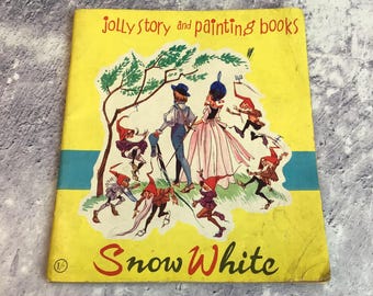Vintage 1961 Children&#39;s Book - A Jolly Story and Painting Book: Snow White