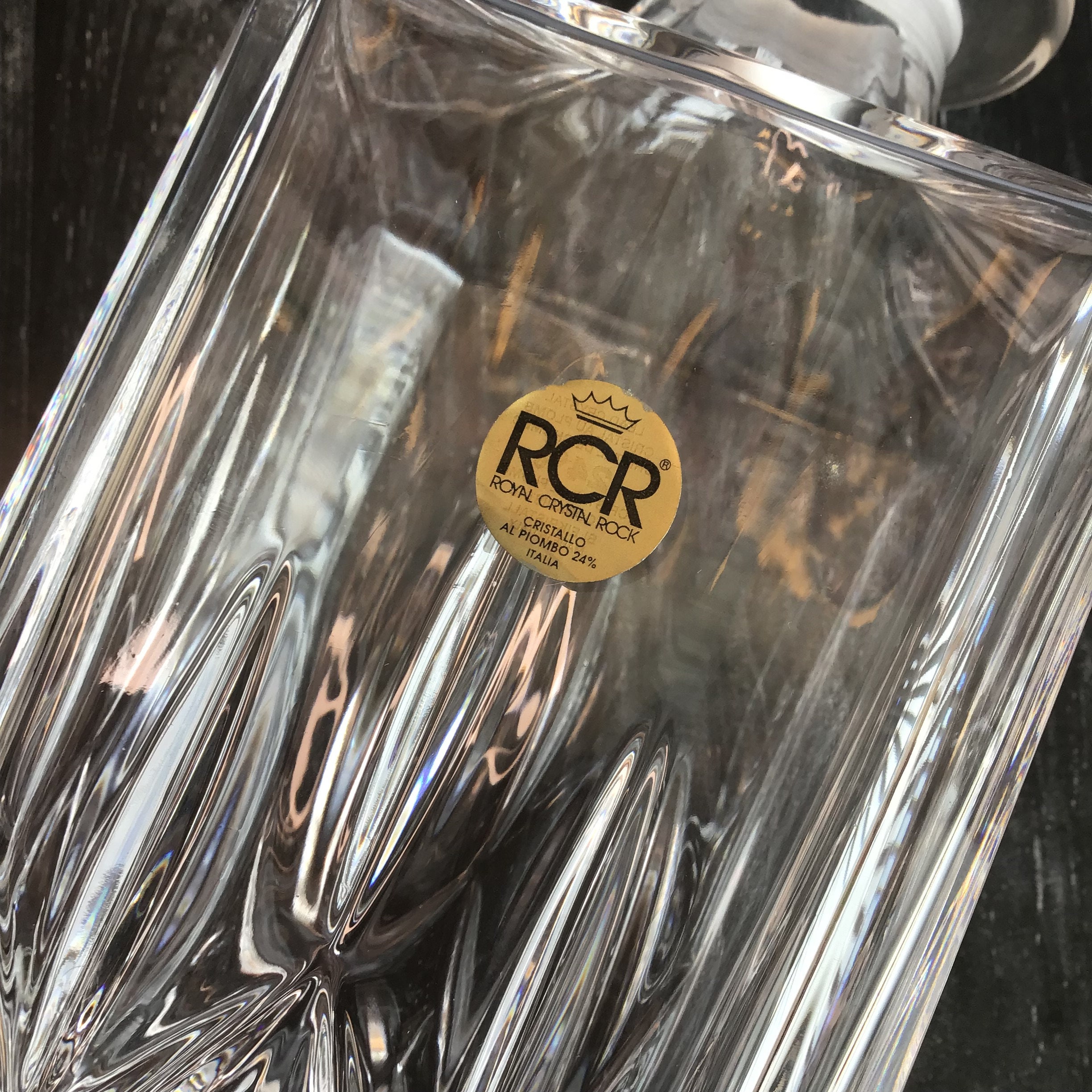 Vintage RCR Royal Crystal Rock 24% Lead Italian Crystal Square