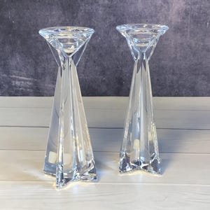 Pair of Vintage Inn Crystal Bleikristall Candlesticks, Matching Vintage German 24% Lead Crystal Glass Candle Holders