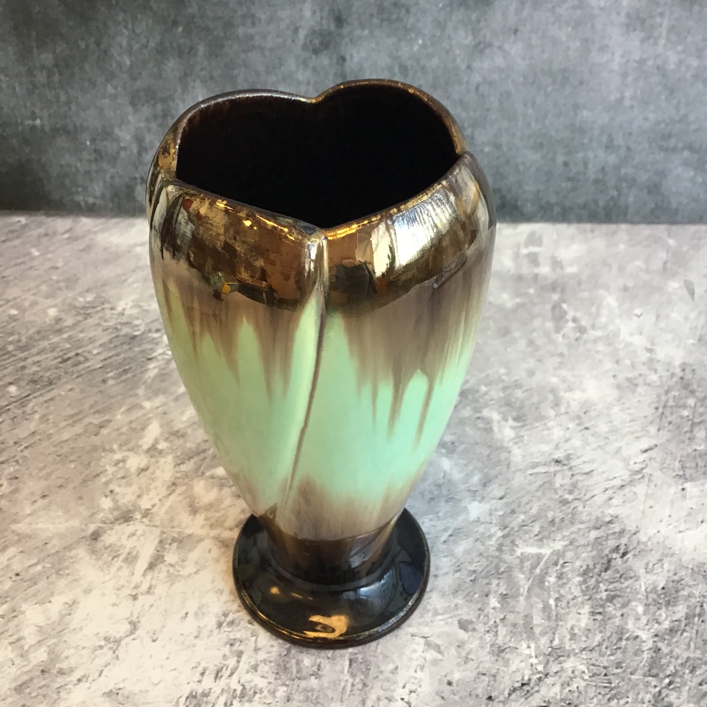 ドイツ製　ヴィンテージ Töpferhof Gramann ジャグ Lovely Vintage Mid Century German Drip Glaze Green Brown and