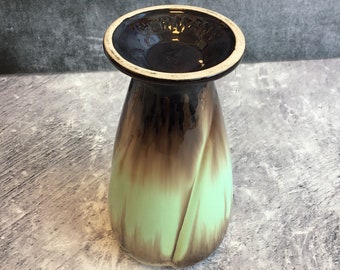 Lovely Vintage Mid Century German Drip Glaze Green Brown and
