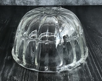 Vintage One Pint JAJ Round Glass Jelly or Blancmange Mould - Made In England, Vintage Pyrex Pudding Bowl, Vintage Kitchenalia