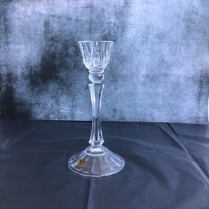 Vintage RCR Royal Crystal Rock Candlestick Holder, 24% Lead Crystal Tall Candle Holder