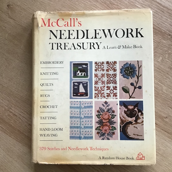 Vintage 1964 Craft Book - McCall's Needlework Treasury: A Learn and Make Book, Embroidery Knitting Quilts Rugs Crochet Tatting Weaving