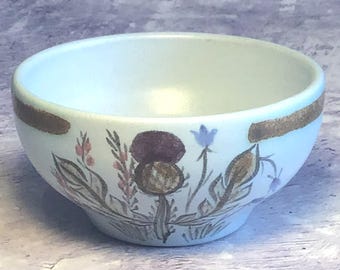 Vintage Buchan Finest Stoneware Pottery Thistle Creamer and Sugar