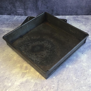 Pair of Rustic Vintage Square Sandwich Cake Baking Tins, 5.5 Inch Square Cake Pans, Bakeware Moulds