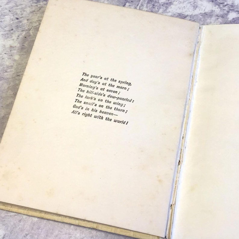 Antique Early 1900s Book - Love Songs by R Browning, Lyrics and Love Songs by Robert Browning, Vintage Poems